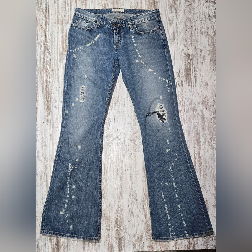 BKE Jeans Flare Distressed Blue Women's Jeans